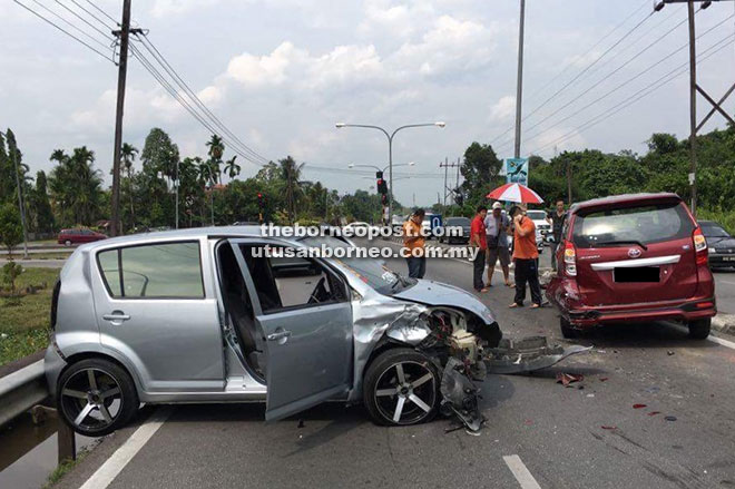 Rider Injured In 3-vehicle Collision | Borneo Post Online