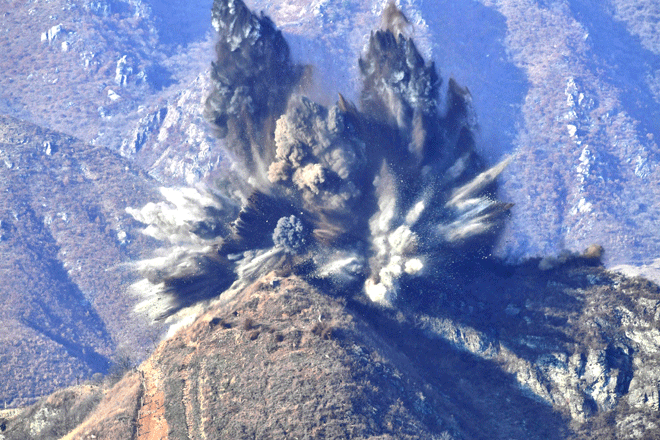 N. Korea Blows Up Frontline Bunkers | Borneo Post Online