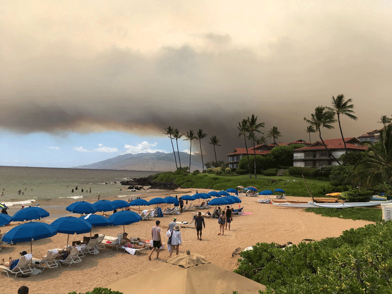 Hawaiis Maui Island Wildfire Forces Evacuations Borneo Post Online