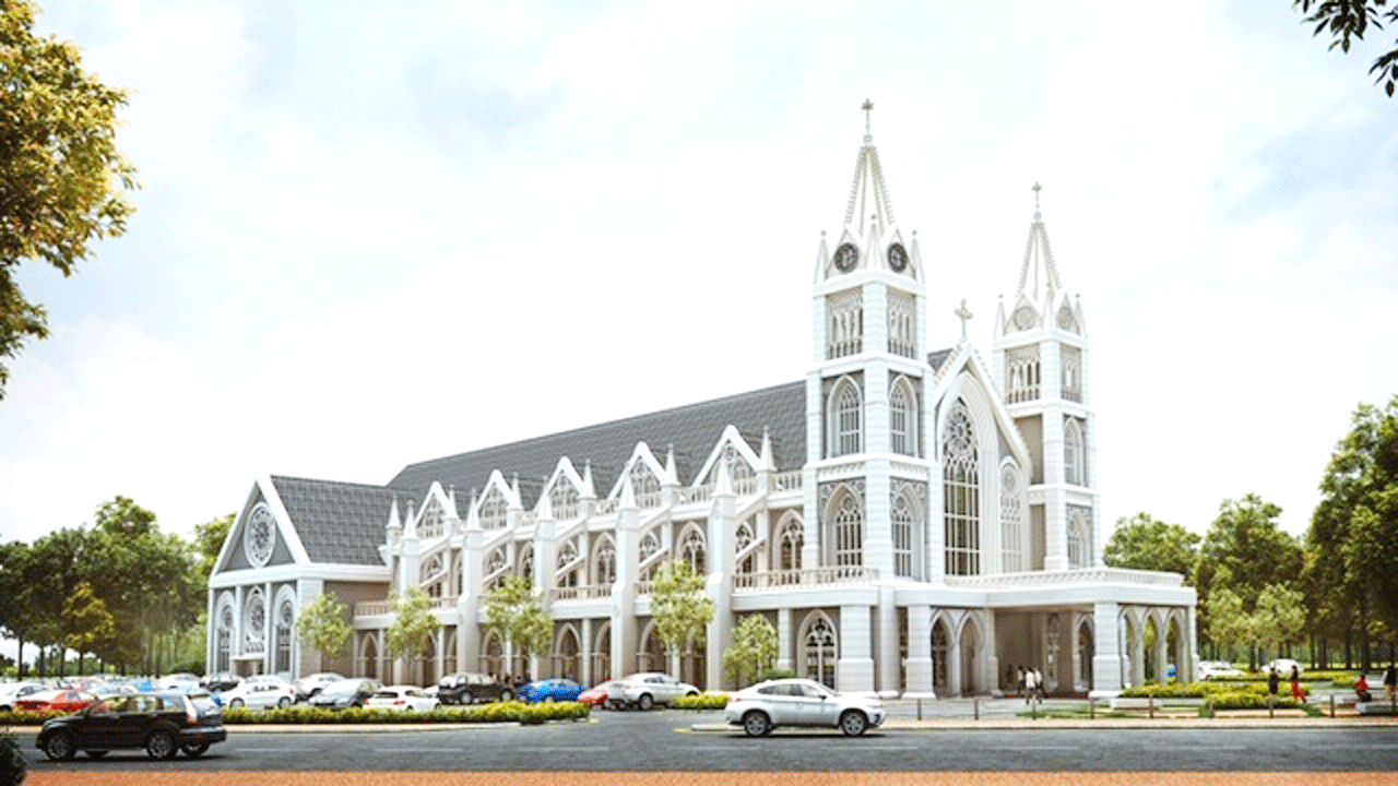 Kuching St Joseph S Cathedral With Massive Sloping Roof Cities Around The World Uwm Libraries Digital Collections